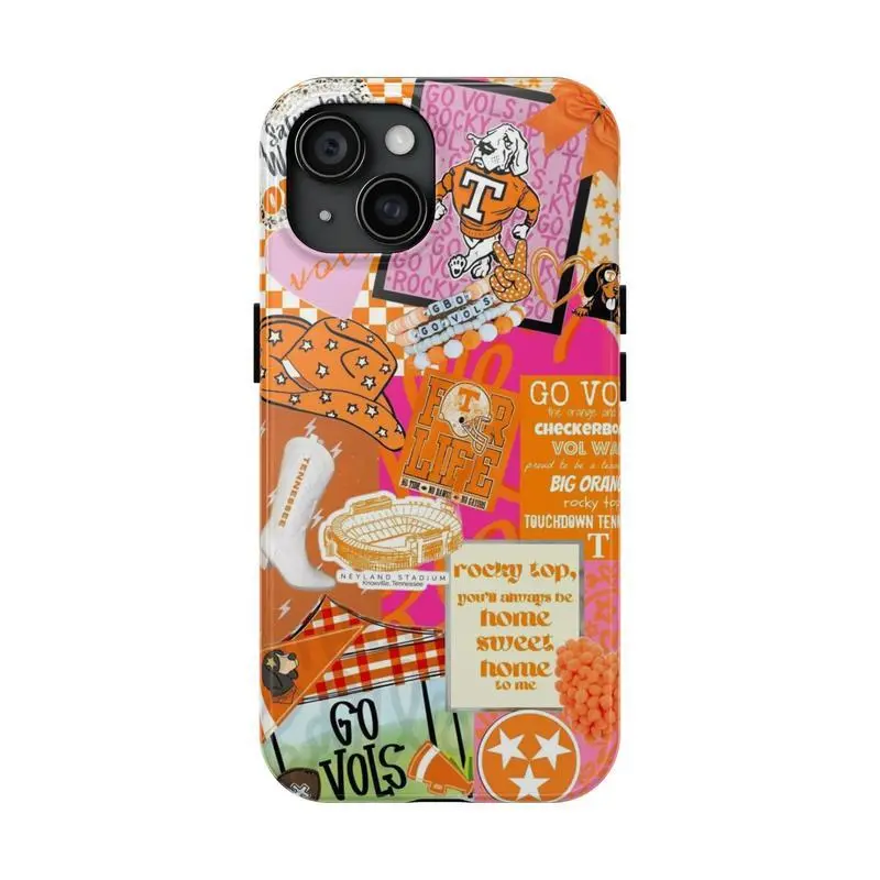 6 design for fan T-Tennessee O-Orange Phone Case, Tennessee Orange Vols Tough Case, College football Gift For Fan Phone Pumpkin Accessories Phone Case for iPhone 16 15 14 13 12 11 Pro Max Plus Colorful Halloween Gift