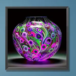 DIY Vase Paint-by-Numbers Kit with Number Guide, 15.75x15.75in Unframed Canvas Oil Painting, Beginner-Friendly DIY Painting Supply for Adults, Ideal Gift & Home Wall Decor