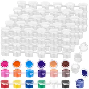 240pcs of Empty Paint Pots with Lids - 40 Strips Containing 6 Pots Each, These Mini Plastic Containers Hold 2Ml of Color And Are Ideal for Classroom Art Supplies, School Projects, And Travel