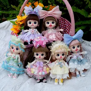 Fairy Garden Theme OB11 Mini Dress-Up Doll Keychain - Flower Princess Posable Art Toy Backpack Pendant, Collectible For Ages 14+ Only (Not Suitable For Kids)