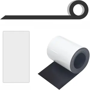 3" x 25 Feet White Dry Erase Magnetic Label Strips, 1 Pack Reusable Magnetic Tape Roll for Whiteboards, Lockers and Refrigerator