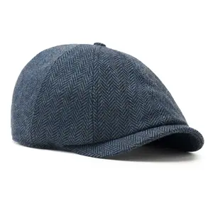 The Baker Boy Boston Scally Cap - Patriot Blue Herringbone