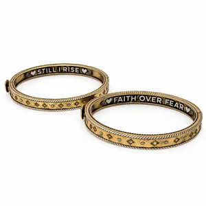 Faith Over Fear & Still I Rise Affirmation Bangle Bracelet