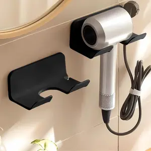 Blow Dryer Rack Storage Shelf, Bathroom Wall-Mounted Organizer, No-Drill Self-Adhesive Blow Dryer Holder, Adhesive Hanging Storage Rack, Hair Dryer Holder