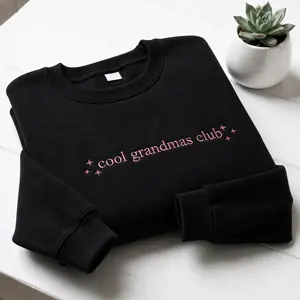 [MADE IN US] Embroidered Cool Grandmas Club Sweatshirt - Best Grandma Sweater with Grandkids Name - Minimalist Mimi Nana Gigi Clothings