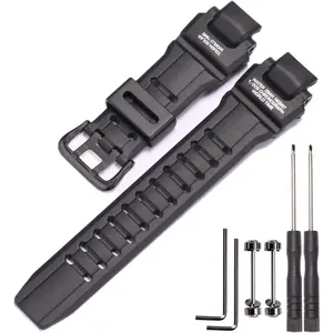 Rubber Strap Compatible with Casio GW-4000 GA-1000 GW-A1000 Watch Replacement  Band Men'   Black Bracelet
