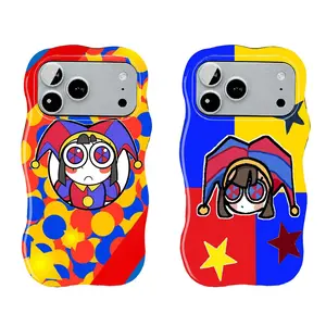 Pomni New Wave Shape iPhone Case The Amazing Digital Circus Character Glossy Phone Case For IPhone 17-12, Pro Max, Pro Plus Safety Two-In-One Case
