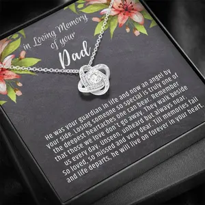 Loss of Father Gift, Dad Memorial Gift Dad Condolence Gift, Grief Gift, Father Remembrance Necklace, Sorry For Your Loss, Bereavement Giftr, Anniversary Gift, . Necklace Jewelry With Meaningful Messages Card & Box