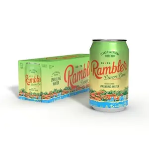 AUTX RAMBLER Sparkling Water, Texas Limestone Mineral Blend, Lemon-Lime Flavor, 12-Ounce Cans, 12-Pack