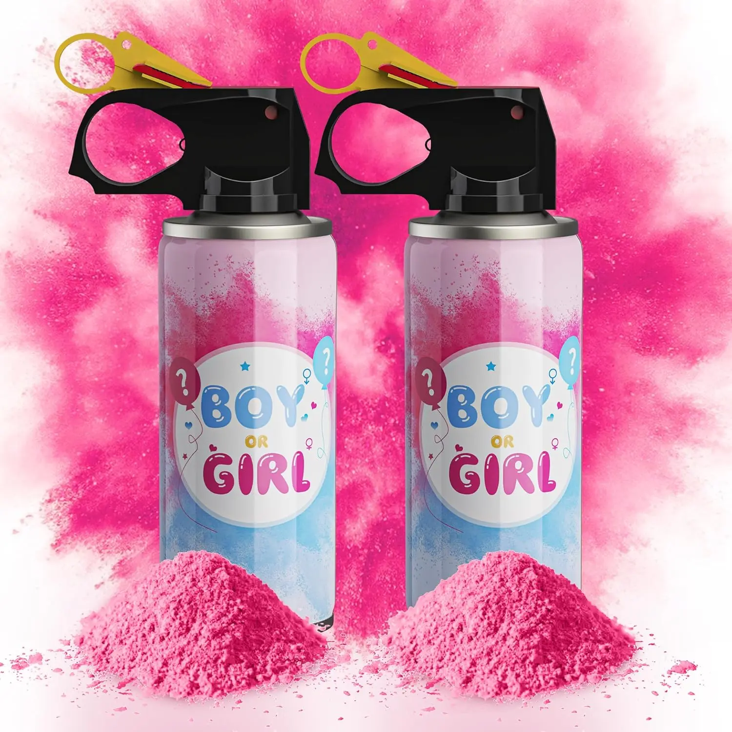 Gender Reveal Fire Extinguisher Color Spray Smoke – 2 Pink | Gender Reveal Spray Extinguisher – Colorful Powder Blast for Baby Showers, Parties, Celebrations & Photo Props