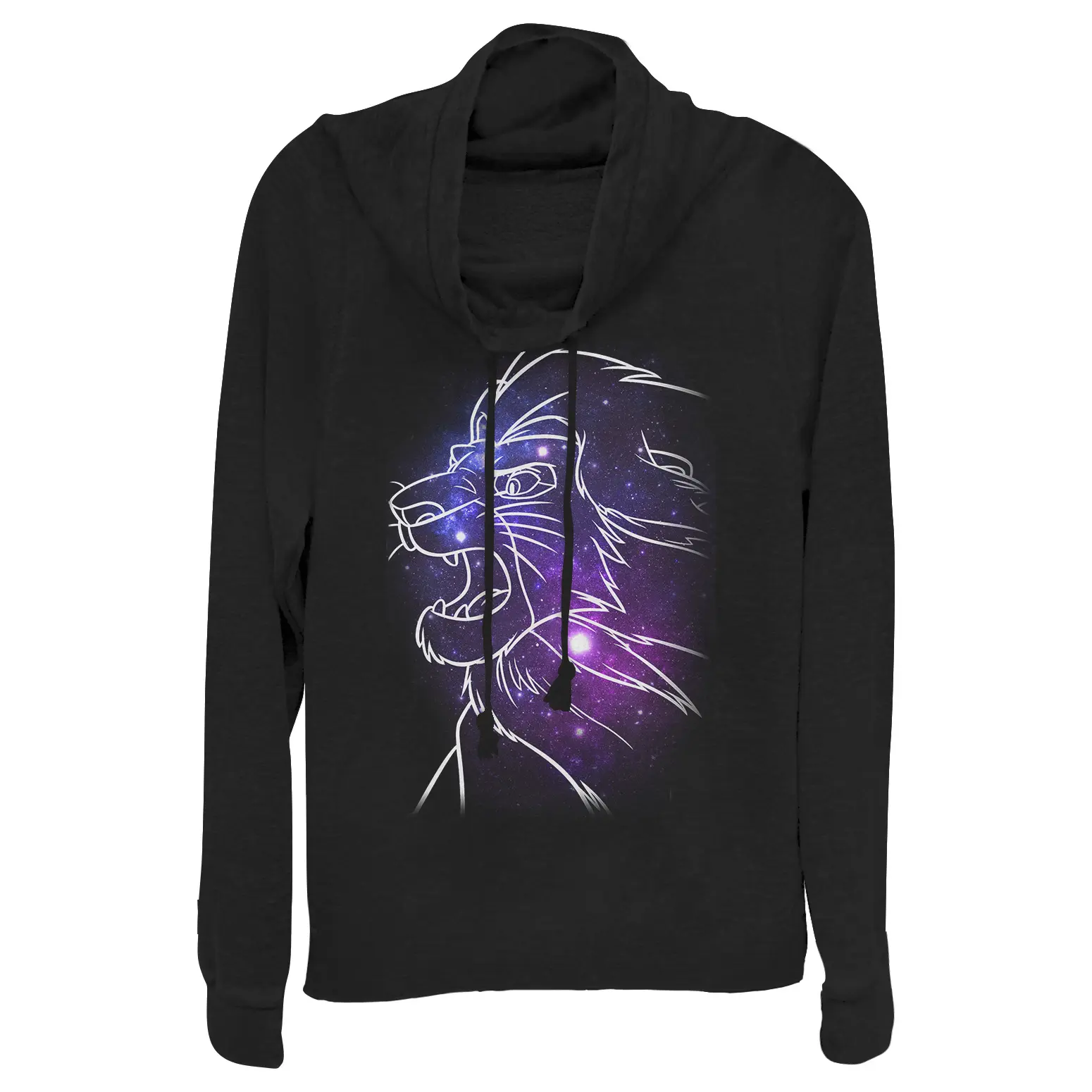 Juniors Womens Lion King Mufasa Star Profile Cowl Neck Sweatshirt