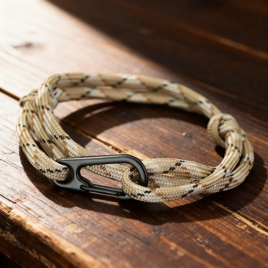FASHION4U - Stylish Men Paracord Bracelet Adjustable  5mm Rope Wrap Braslet Bangle Hiphop Rock Mountaineering Braclet Homme