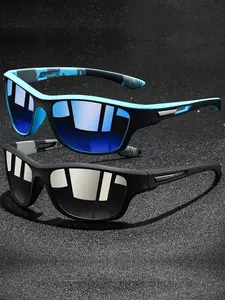 2 pieces of camouflage sports sunglasses,available in multiple colors,with UV400 protection function,equipped with rubber nose pads for added comfort,unisex,suitable for driving and cycling,stylish design,ideal for outdoor activities