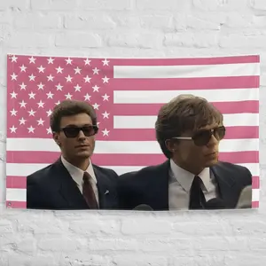 Nicholas Alexander Chavez And Cooper Koch Pink Flag, Menendez Brothers Story, Monsters Netflix Merch Premium Pink Use Flag Indoor And Outdoor Decoration, One Sided, 4 Brass Grommets, Travel, Events, Festivals