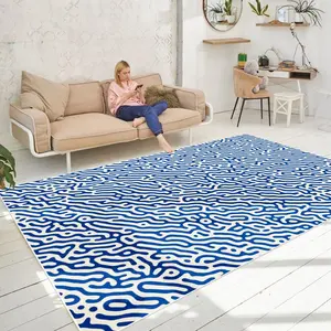 Abstract Line Pattern Floor Mat, 1 Count Non-slip Washable Area Rug, Decorative Carpet for Home Living Room Bedroom Study Room