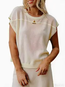 Small Hollow Out Casual Knit Sweater, Stylish Lightweight Pullover for Daily Wear, Perfect for Layering & Comfortable Fit