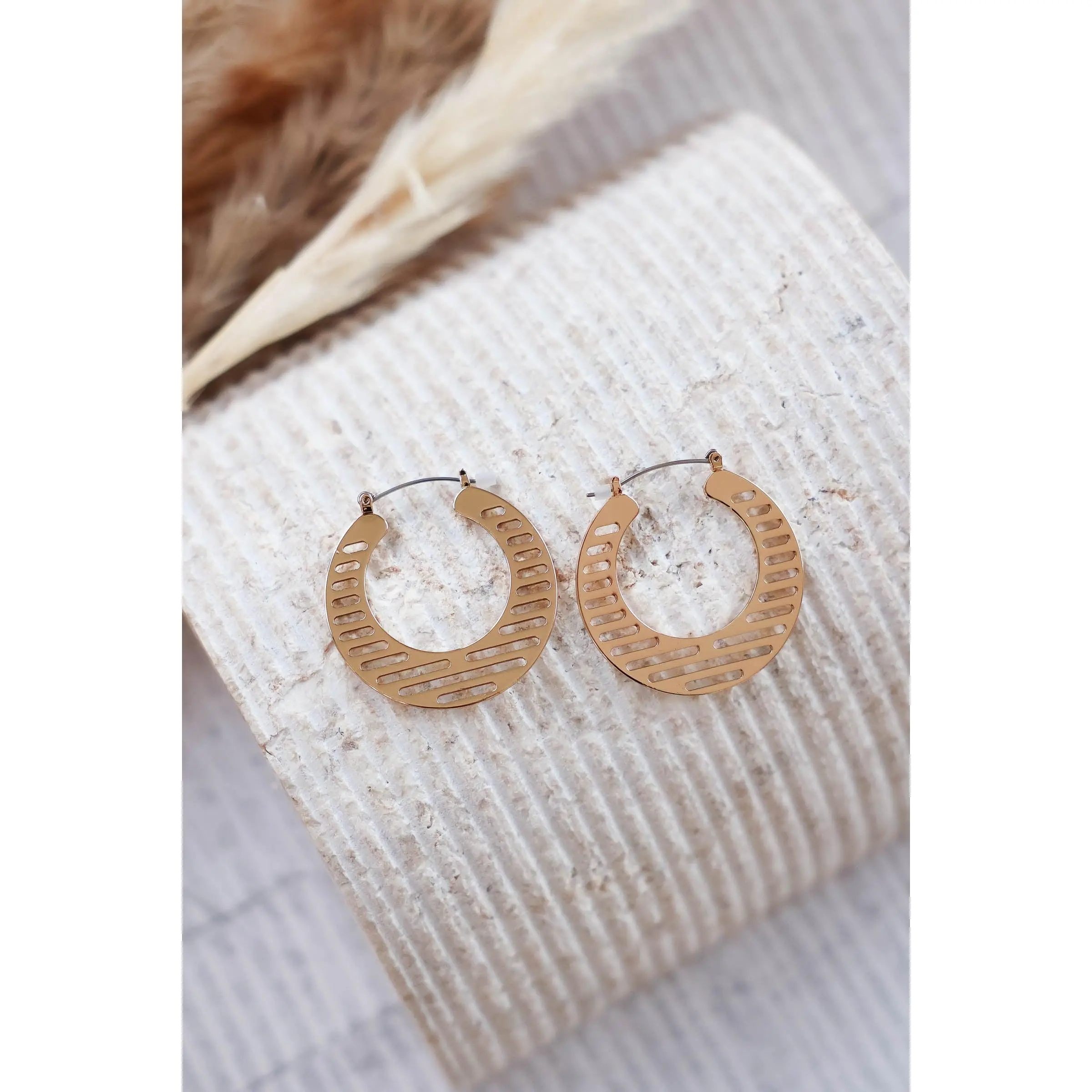 Playing Games Hoop Earrings - Gold