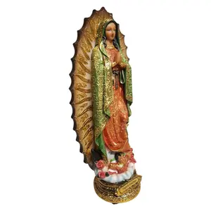 Virgen De Guadalupe 12" Inches 6474-12  Statue Featuring a Colorful Design Our Lady of Guadalupe Virgencita Morenita Brand New Religious art image, home decor, wall decor, church events, gifts - Mg