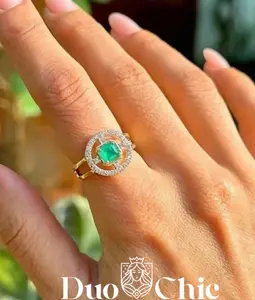 Emerald Halo Elegance Ring