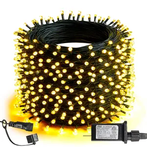 300 LED Christmas String Lights, Connectable Waterproof String Lights Green Wire with 8 Modes, Christmas Decorations for Indoor Yard Garden (Warm White/Multicolor)