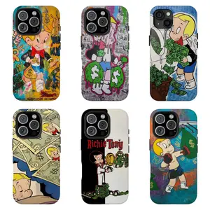 R-Richie Rich Y2K Phone Case Money Graffiti Style Phone Case Compatible for  iPhone 17 16 15 14 13 12 and for Samsung S23-S25 Perfect Gift For Graffiti Lovers
