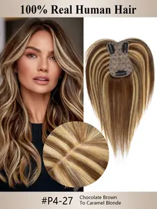 7cm x 11 cm Premium Human Hair Toppers,Women's Lace Frontal Wig, Real Hair Quality, Soft Comfortable Touch, High-Quality, Natural Looking Hair, Length 8-14 Inches