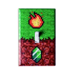 Switch Fun Gaming Light Switch Cover - Wall Plate Gamer Room Decor Pixel Design WW-01