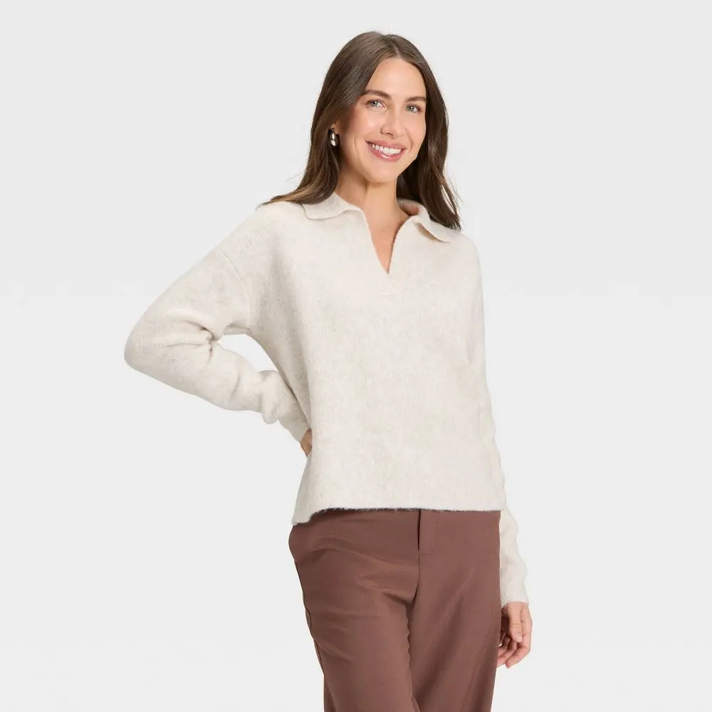 Women's Cozy Knit Polo - A