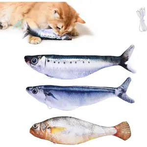 Bite-Sized Realistic Flopping Fish Cat Toys, 3 Pack, Interactive Cat Toys for All Breeds, Tap-Activated 3 Flapping Mode, Sardine/Saury/Yellow Croaker, 7.1 Inches, Rechargeable