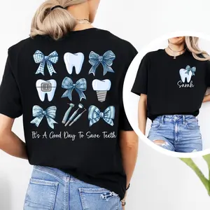 Personalization Dental Shirt, Good Day to Save Teeth, Dentist Gift, Dental Hygiene, Dental Assistant, Dental Student Shirt, Via Messages Name