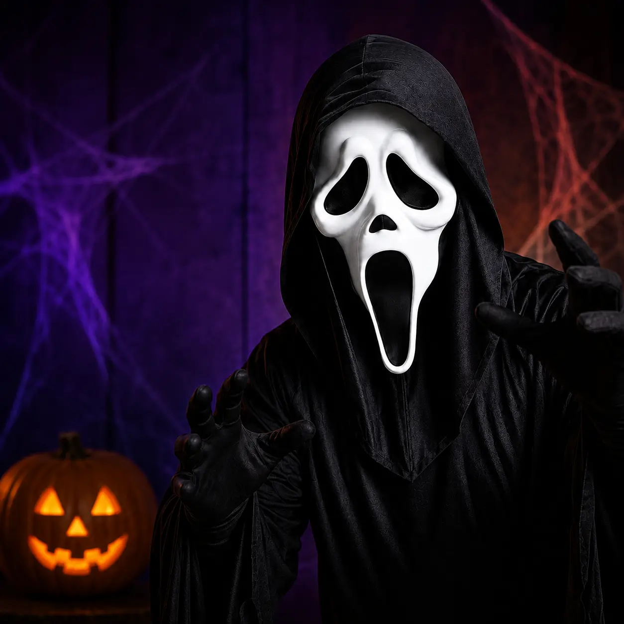 Ghostface Mask,Halloween scream Mask,Full Head Horror Cosplay with Party Decoration Props,halloween,haunted,witch,ghost,skeleton