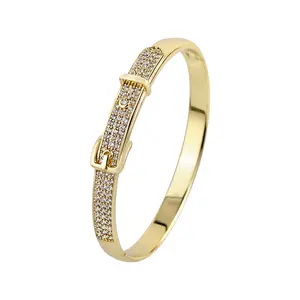 Belt Buckle Bangle - 14K Gold-Plated