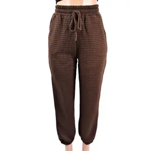 Waffle Drawstring Jogger Pants for women - Viral Joggers