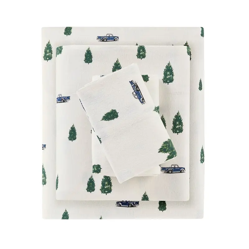 Woolrich Cotton Flannel Sheet Sets - Soft, Warm Bed Sheets with Vintage Car & Tree Prints, Nostalgic Bedding for Restful Comfort