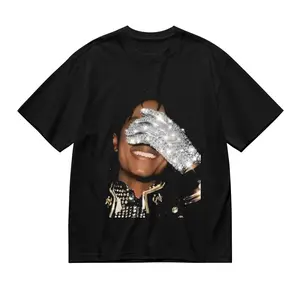 King of Pop Vintage Casual Top, MJ Sparkle Glove Retro Tee