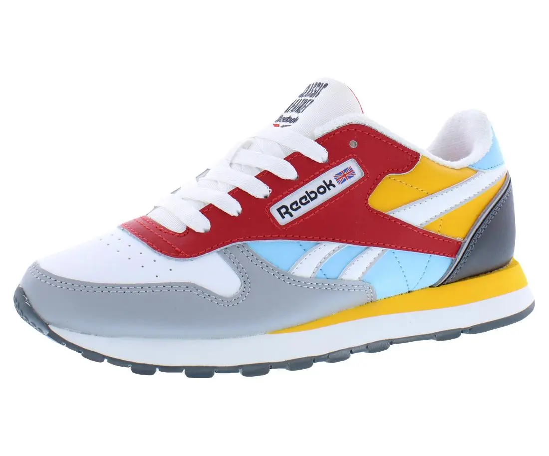Reebok Classic Leather Mens Shoes, Color: Vector Red/Digital Blue/Core Gold
