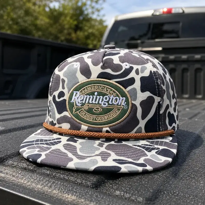 [SAVE 50%] Remington Vintage Duck Camo Snapback Hat, Hunting Rope Cap, Outdoor Trucker Hat for Men, Retro Camouflage Hunting Cap, Gift for Hunters