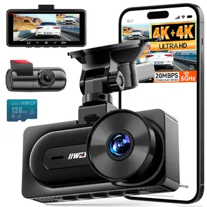 IIWEY Q7 4K+4K Dash Cam – See Clearly in Any Moment. Equipped with Dual STARVIS Sensors (Front & Rear), 5G WiFi-6 with 20MB/s Transfer, GPS, 24/7 Parking Mode, 3.18-Inch IPS Screen, and 170° Wide Angle. 128GB SD Card Included + FREE Memory Card