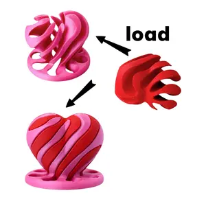 3D Printed Heart Shaped Rotating Music Double Helix Stress Relief Toy, Creative Desktop Ornament for Home & Office Decoration, Stress Relief Model