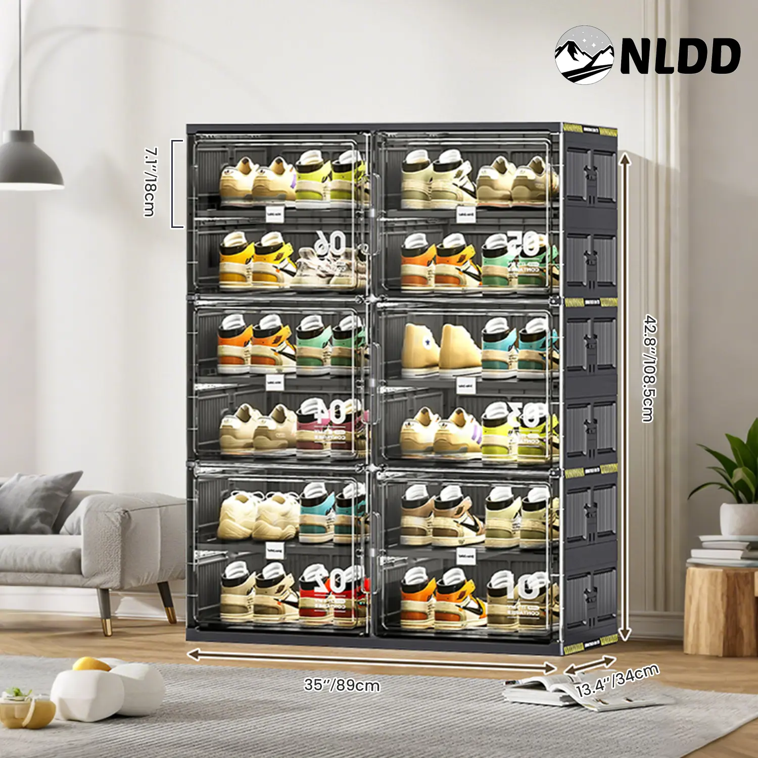 Widen and thicken Double 6 tier Black