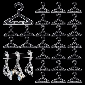 30 count Clothes Hanger Clear Earring Holder Mini Hanger Rack  Display Dangle Earring Hanging Organizer  Ear Studs Display Rack for Retail Show Personal Exhibition(Only Hanger)