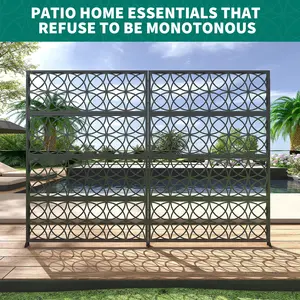 72 Inch High Rust Proof Metal Border Fence, Scroll Design. Easy Snap Together Assembly. Heavy Duty Privacy Panels for Yard, Flower Bed Edges. Indoor/Outdoor for Patio, Pool, Lawn
