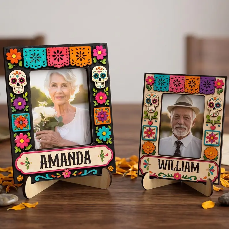 Personalized Nicho Altar Shrine Wooden Frame, Ofrenda Decor, Dia De Muertos Skull Memorial Gift, Custom Photo Display, Home Altar Keepsake, Vintage Halloween Decor 2026, Fall Decor 2026