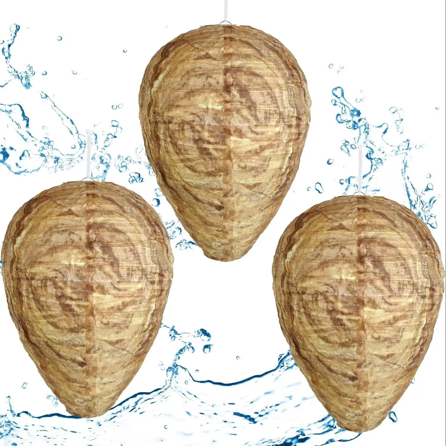 Honeycomb Shaped Hanging Wasp Trap, 3 Counts Reusable & Waterproof Honeycomb Shaped Hanging Wasp Trap, Suitable for Garden, Patio, Yard