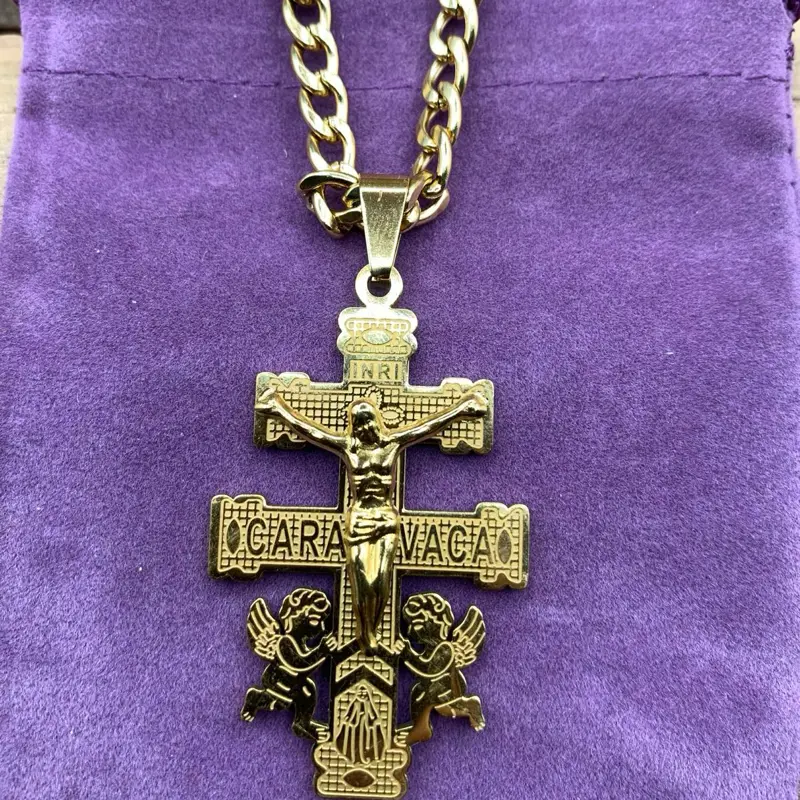 Caravaca Cross with Gold-Colored Chain