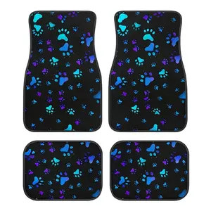 4 Pack Paw Print Car Floor Mats Universal Non slip Waterproof Auto Foot Carpets Car Accessories Durable Stylish Fits Most Vehicles Great Gift