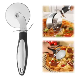 Pizza Wheel Cutter, Stainless Steel Pizza Cutter Pie Spatula with Sharp Blade for Cutting Pies, Pizza Slicer with Safety and Comfort Grip for Cutting Pizza and More