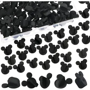 100Pcs PVC Rubber Mouse Ears Pin Backs Coat Tie Tack Mouse Head Pin Backs Lapel Pin Backs Clutch Backs Holder Clothes Pin Keepers for Replacement Varsity Uniform Badge Craft Making Accessory