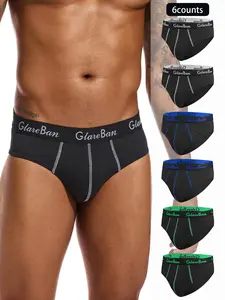 6pcs Pack Briefs Men's Sexy Underwear for Men Sport Quick Drying Breathable Panties Confortable Underpants Male Fit Soft Boxer Shorts Box Slips Stretchy Underwear Sports Underwear