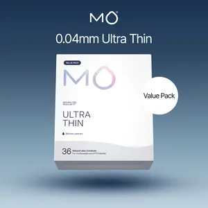 MO Ultra Thin Condoms Value Pack 36 Count, 0.04mm Ultra Sensitivity, 100% Natural Latex, pH Balanced Formula, Regular Fit
